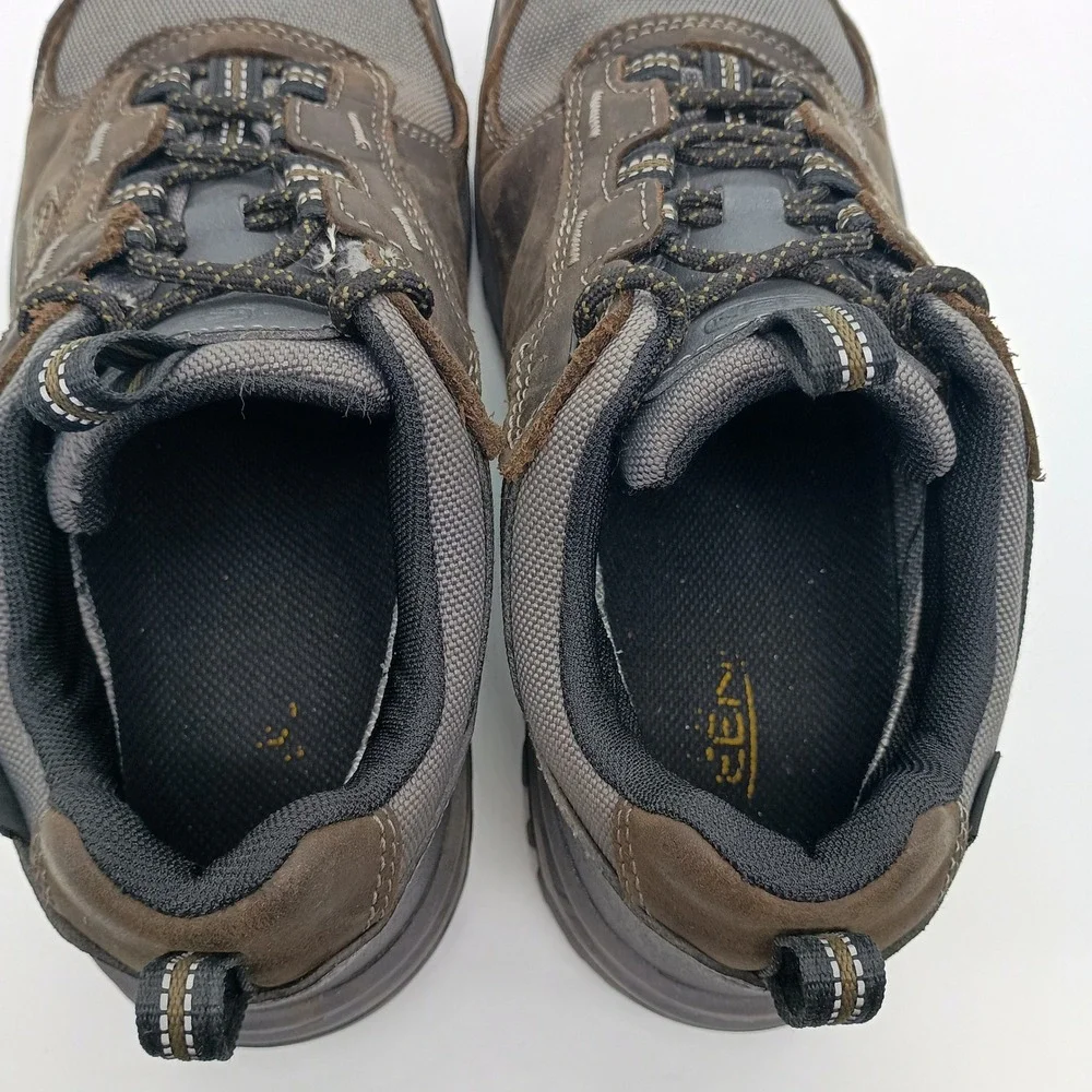 Keen Steens Waterproof‎ Hiking Shoes Mens 9 Brown Grey Leather Low Top